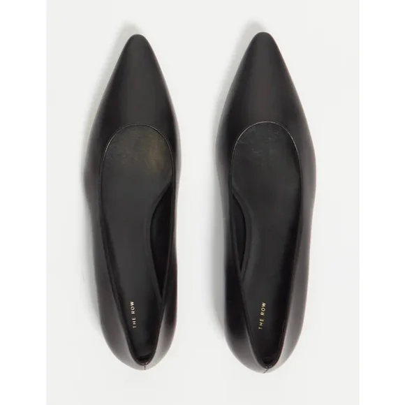 New The Row Claudette Black Leather Pointed Ballet Flats Size 9 $1009 Sold Out! - Picture 3 of 9